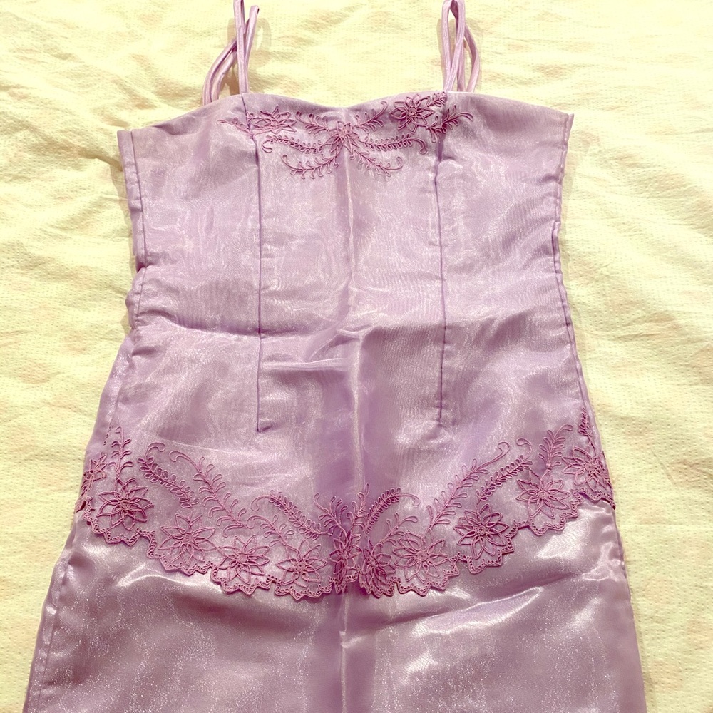 Custom light purple filipino dress